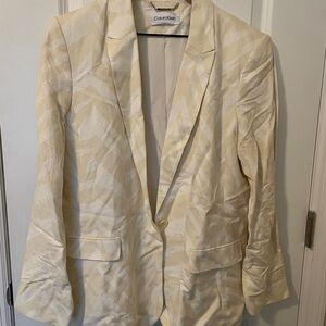 Calvin Klein Beige Patterned Jacket NWOT